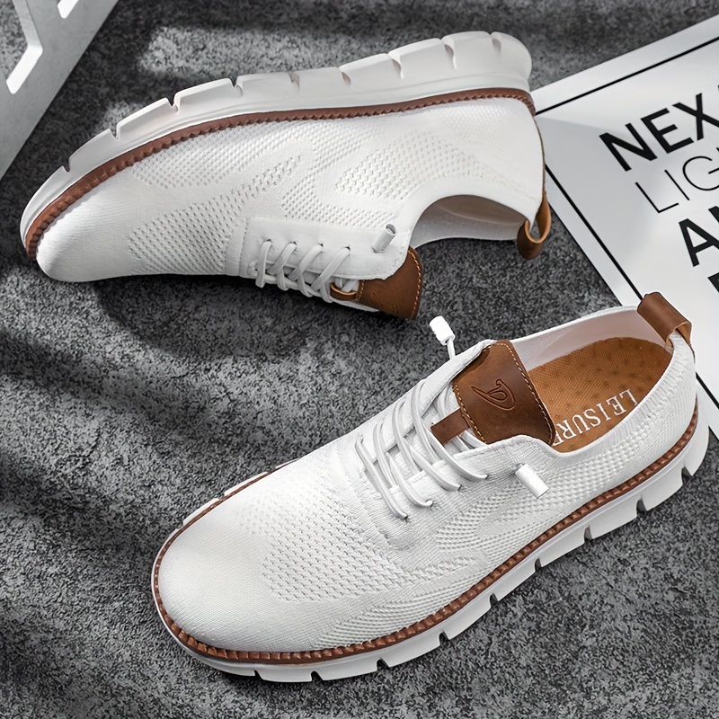plus size mens trendy knitted breathable walking shoes trendy non slip casual shoes mens footwear details 6
