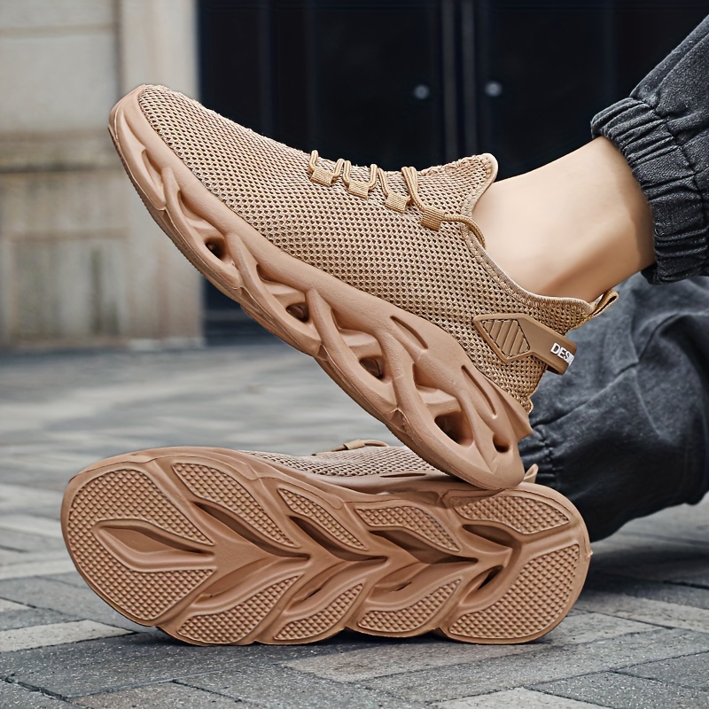 mens slip on blade sneakers with shoelaces odor resistant athletic shoes lightweight and breathable details 9