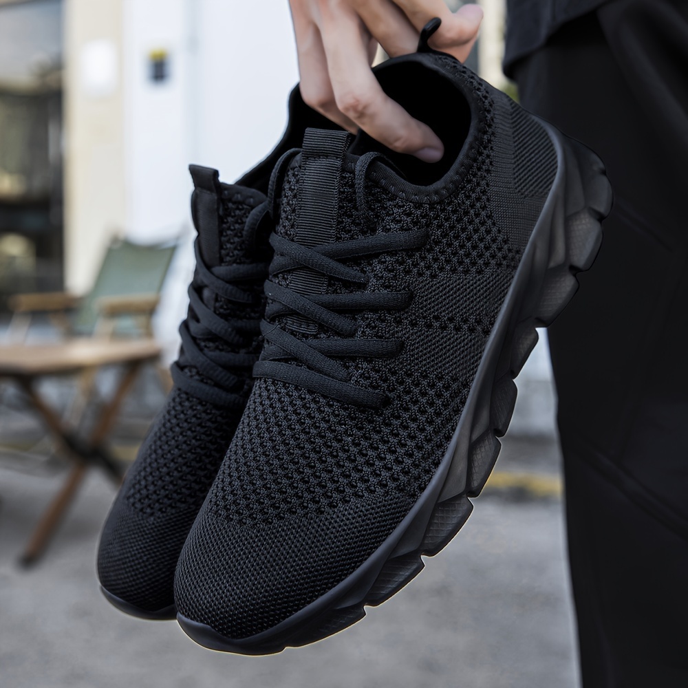 mens lightweight sneakers athletic shoes breathable lace ups running workout gym details 2