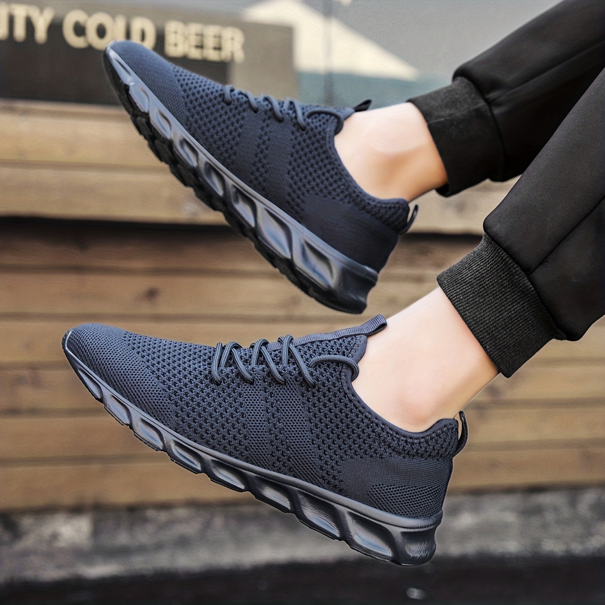 mens lightweight breathable non slip running shoes details 8